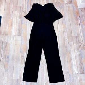 LPA Navy animal print wide-leg jumpsuit | Textured one-piece | Medium